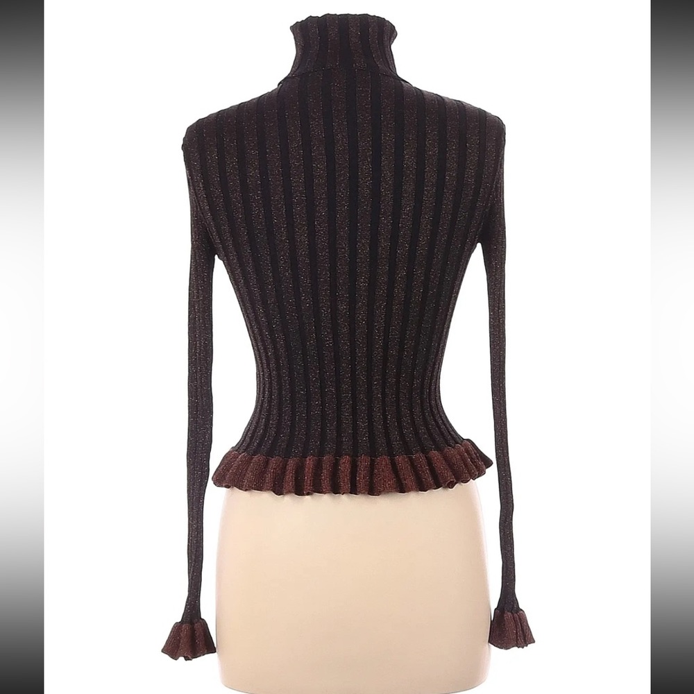 Zara Women Brown/Black Long Sleeve Turtleneck M